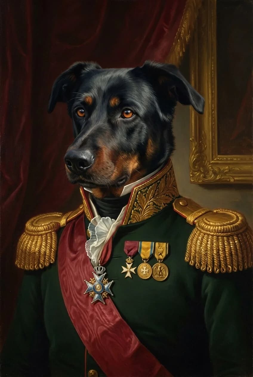 Memorial dachshund portrait in ethereal rainbow bridge style